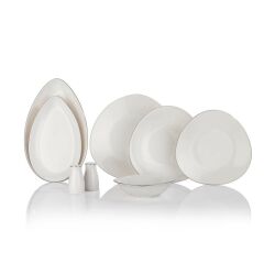 Schafer Dina 56 Parça 12 Kişilik Platin Yemek Takımı