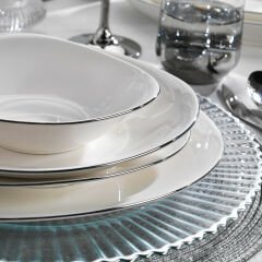 Schafer Dina 56 Parça 12 Kişilik Platin Yemek Takımı
