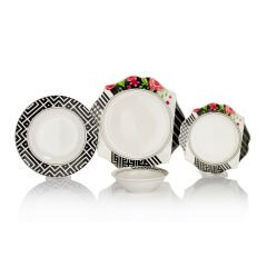Schafer Talya 24 Parça 6 Kişilik Siyah Yemek Takımı