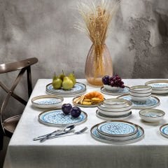 Schafer Vita 24 Parça 6 Kişilik Mavi Yemek Takımı