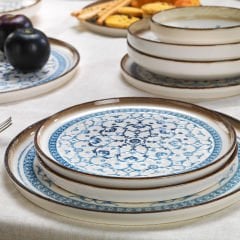 Schafer Vita 24 Parça 6 Kişilik Mavi Yemek Takımı