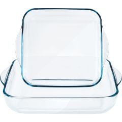 Paşabahçe 2'li Kare Tepsi Borcam - 22 cm + 29 cm