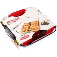 Paşabahçe 2'li Kare Tepsi Borcam - 22 cm + 29 cm