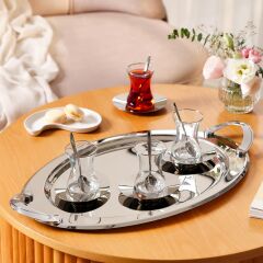 Emsan Abbie 19 Parça Çay Seti 125 ml Platin