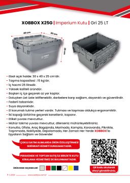 XOBBOX X25G / Imperium Kutu / Gri 25 LT