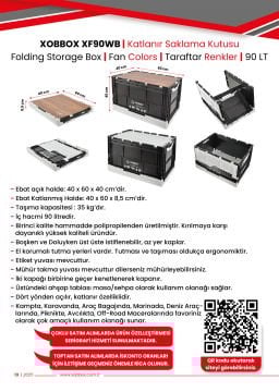 XOBBOX XF90WB / Folding Storage Box / Katlanır Saklama Kutusu / Fan Colors / Taraftar Renkler / 90 LT