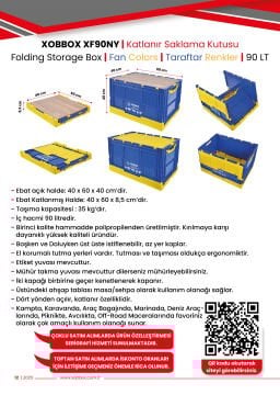 XOBBOX XF90NY / Folding Storage Box / Katlanır Saklama Kutusu / Fan Colors / Taraftar Renkler / 90 LT