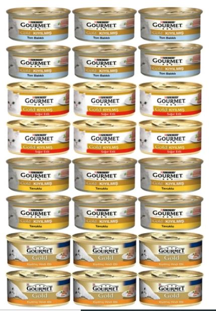 Gourmet Karışık Kıyılmış Konserve Yetişkin Kedi Yaş Maması 24 X 85 G