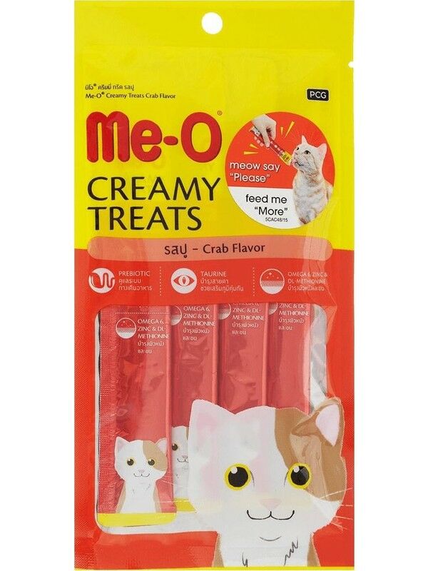 Me-O Creamy Treats Yengeçli Sıvı Kedi Ödülü 4 x 15 gr 13711