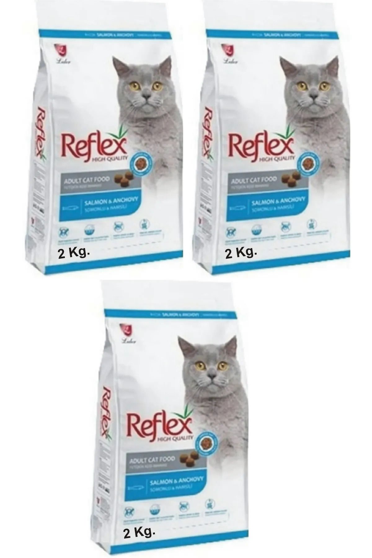 Reflex Somonlu & Hamsili Yetişkin Kedi Maması 2 Kg. X (3 Adet) RFL-243