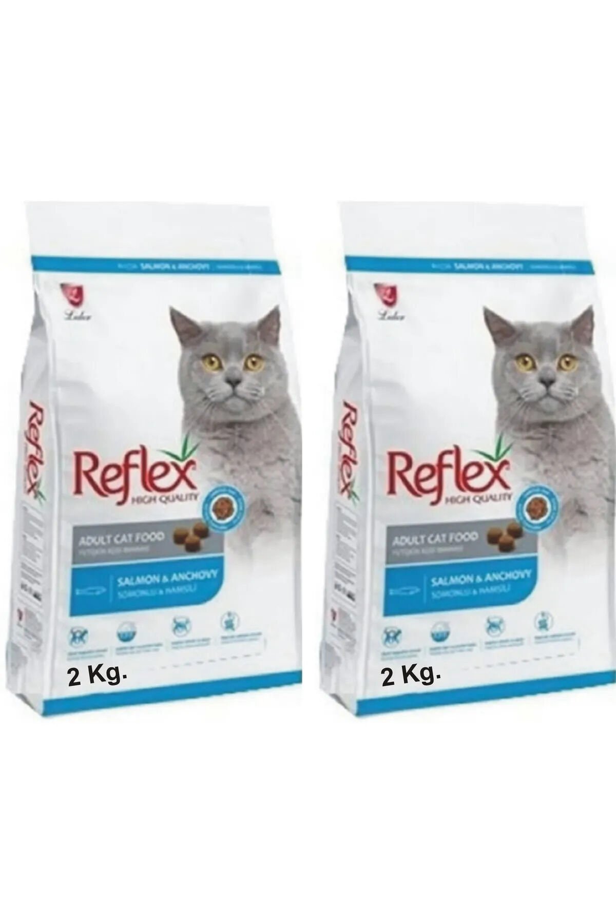 Reflex  Somonlu & Hamsili Yetişkin Kedi Maması 2 Kg. X (2 Adet) RFL-253