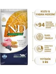 N & D Düşük Tahilli Kuzu Etli Ve Yaban Mersinli Yetişkin Kedi Maması 5 Kg