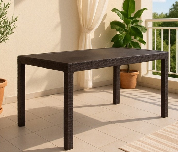 KMPNY/ MASA DİKD.  RATTAN PLASTİK OLYMPİA KAHVE