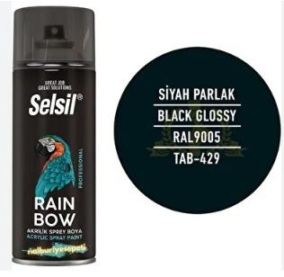 SPREY BOYA AKRİLİK SİYAH PARLAK 400ML KOLİ/12AD TP
