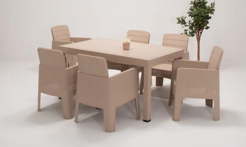 MASA RATTAN 6 AD APEX SANDALYE MİNDERSİZ CAPPUCİNO