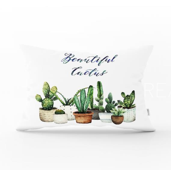 KIRLENT KILIF DİKDÖRTGEN KAKTÜS BASKILI 35X55