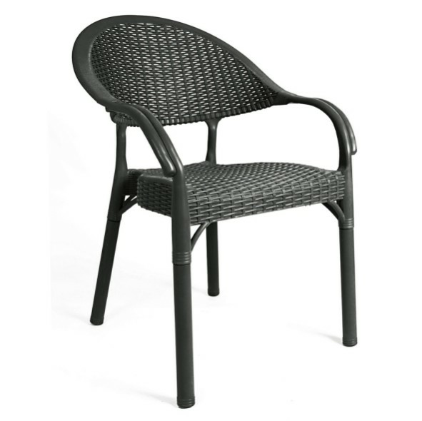 SANDALYE KOLTUK RATTAN BAMBU ANTRASİT