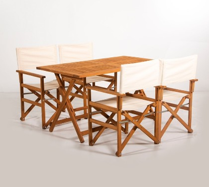 MASA SANDALYE SET KATLANIR REJİSÖR 4+1