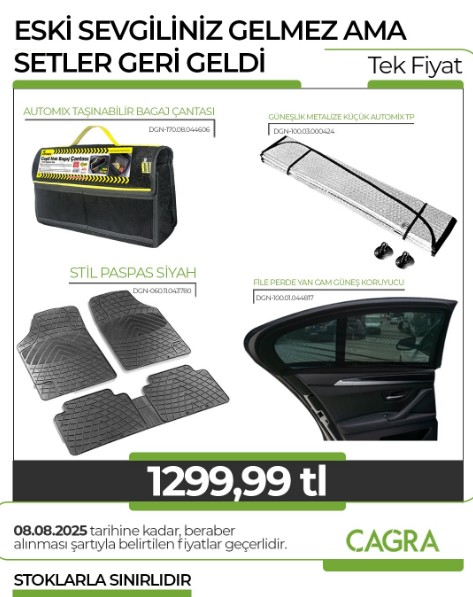 NET/SET002 BAGAJ ÇANTA+PASPAS+GÜNEŞLİK+FİLE PERDE