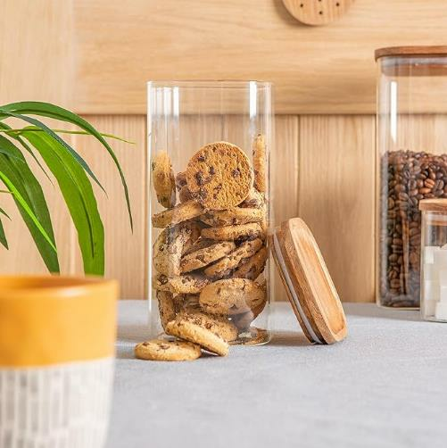 SAKLAMA KABI CAM SAPHİRE BAMBU KAPAK 350ML