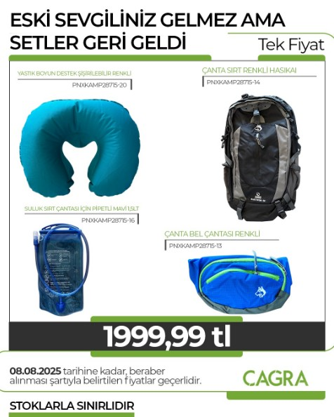 NET/SET0005 ÇANTA BEL+ÇANTA SIRT+SULUK+YASTIK BYN