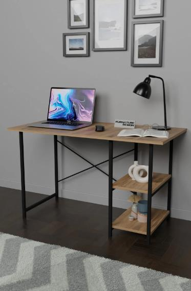 ÇALIŞMA MASASI 2 RAFLI ÇAM 60*120*72CM