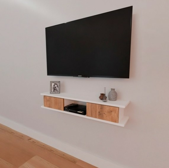 TV SEHPASI DUVAR TİPİ BEYAZ ÇAM 120CM
