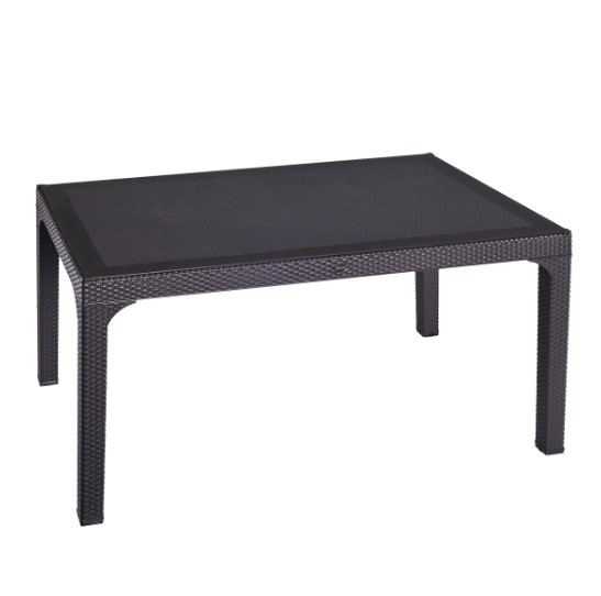 KMPNY/ MASA DİKDÖRTGEN RATTAN PLASTİK OLYMPİA GRİ