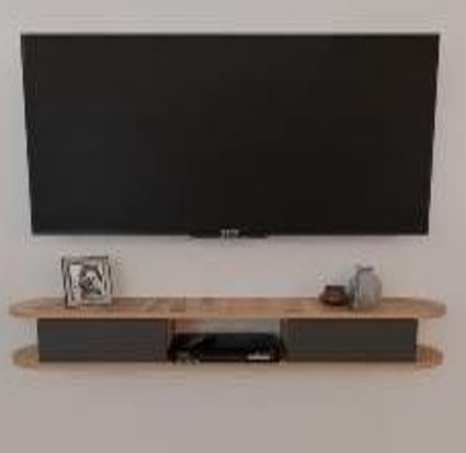 TV SEHPASI DUVAR TİPİ YUVARLAK ÇAM ANTRASİT 120CM