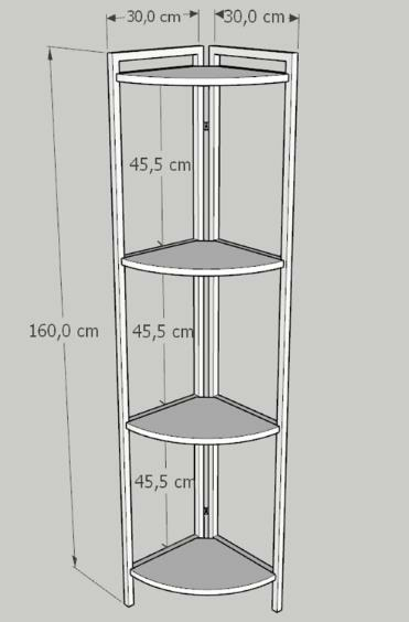 RAF TAKIMI KÖŞE 4 KATLI ÇAM 160CM
