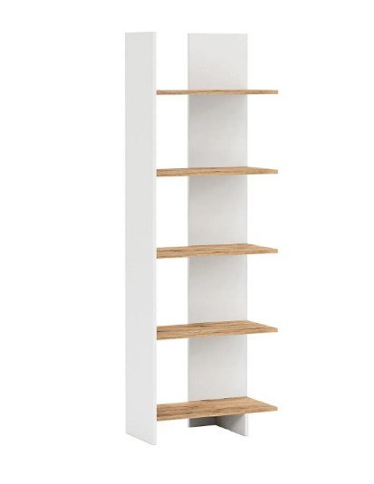 KİTAPLIK AERIS 5 KATLI BEYAZ&ÇAM 170*58*22CM