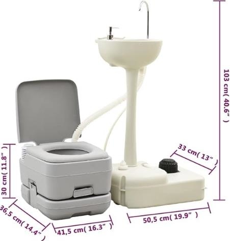 PORTATİF SEYAHAT TUVALET VE LAVABO SET