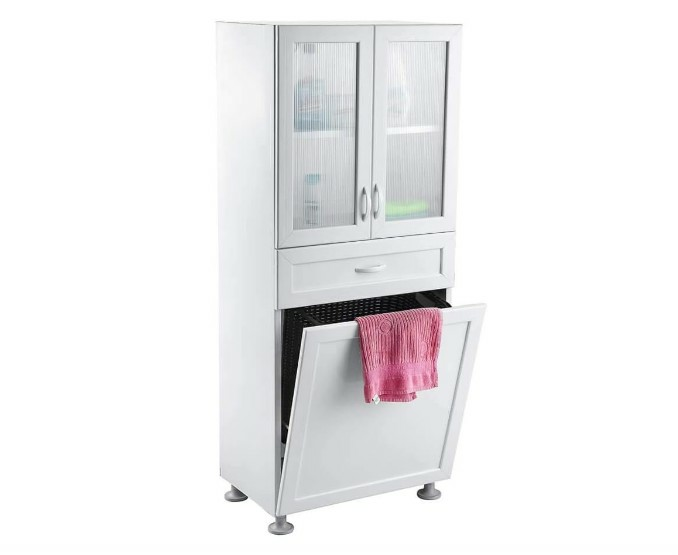 BANYO DOLABI 2KAPAK 1ÇEKMECE ÇAMAŞIR SEPETLİ P