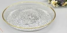 TABAK CAM DEKORATİF GOLD DETAY 21CM