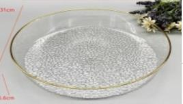 TABAK CAM DEKORATİF GOLD DETAY 31CM