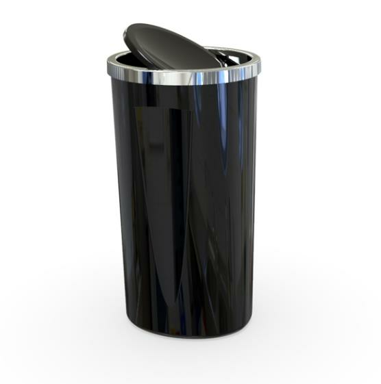 ÇÖP KOVASI 35 LT PLASTİK KAPAK SİYAH LENOX