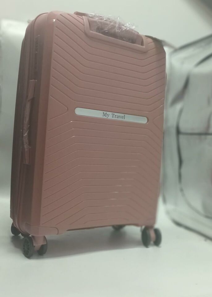 VALİZ MY TRAVEL İSİMLİK ORTA BOY PEMBE/GRİ 24CM