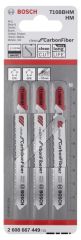 Bosch - Temiz Kesim Serisi Karbon Fiber İçin T 108 BHM Dekupaj Testeresi Bıçağı - 3'Lü Paket