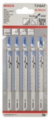 Bosch - Kırılmaya Karşı Dayanıklı Seri Metal İçin T 318 AF Dekupaj Testeresi Bıçağı - 5'Li Paket