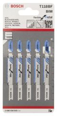 Bosch - Kırılmaya Karşı Dayanıklı Seri Metal İçin T 118 BF Dekupaj Testeresi Bıçağı - 5'Li Paket