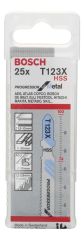 Bosch - Kademeli Artan Dişli Seri Metal İçin T 123 XF Dekupaj Testeresi Bıçağı - 25'Li Paket