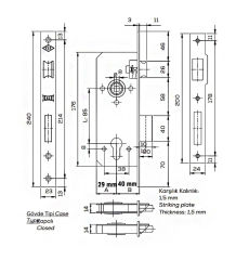 Kale Kilit Standart Silindirli Rozet Delikli Daire Kilidi 40mm OVAL-NİKEL