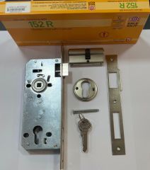 Kale Kilit Standart Silindirli Rozet Delikli Daire Kilidi 45mm-NİKEL