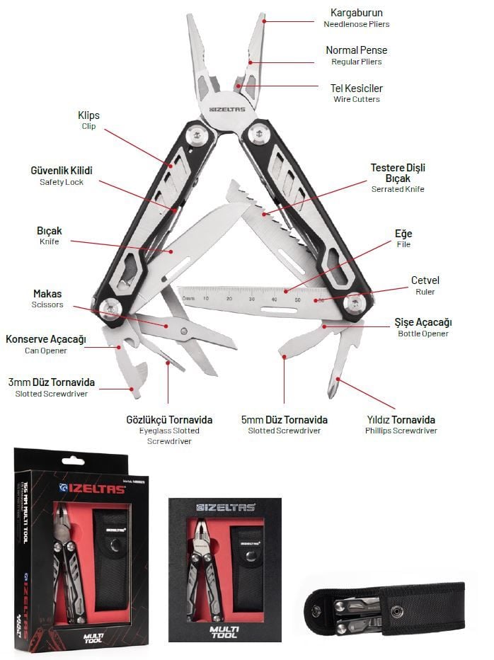 İZELTAŞ 155 mm Multi Tool Pro (15 Fonksiyonlu)