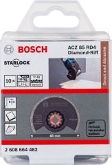 Bosch - Starlock - ACZ 85 RD4 - Diamant RIFF Zımpara Uçlu Segman Testere Bıçağı 40 Kum Kalınlığı 10'lu
