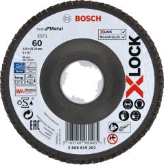 Bosch - X-LOCK - 125 mm 60 Kum Best Serisi Metal Flap Disk