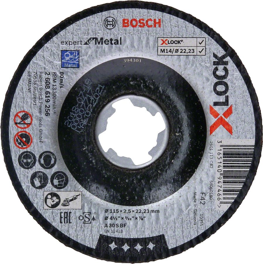 Bosch - X-LOCK - 115*2,5 mm Expert Serisi Bombeli Metal Kesme Diski (Taş)