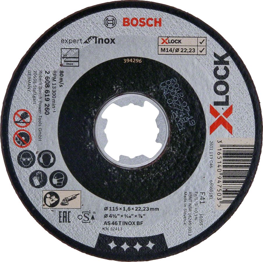 Bosch - X-LOCK - 115*1,6 mm Expert Serisi Düz Inox (Paslanmaz Çelik) Kesme Diski (Taş)