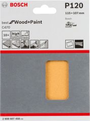 Bosch - Best for  Serisi Ahşap Zımpara 115 x 107 mm 120 kum 6 Delik