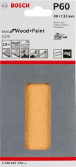 Bosch - Best for  Serisi Ahşap Zımpara 80 x 133 mm 60 kum 6 Delik